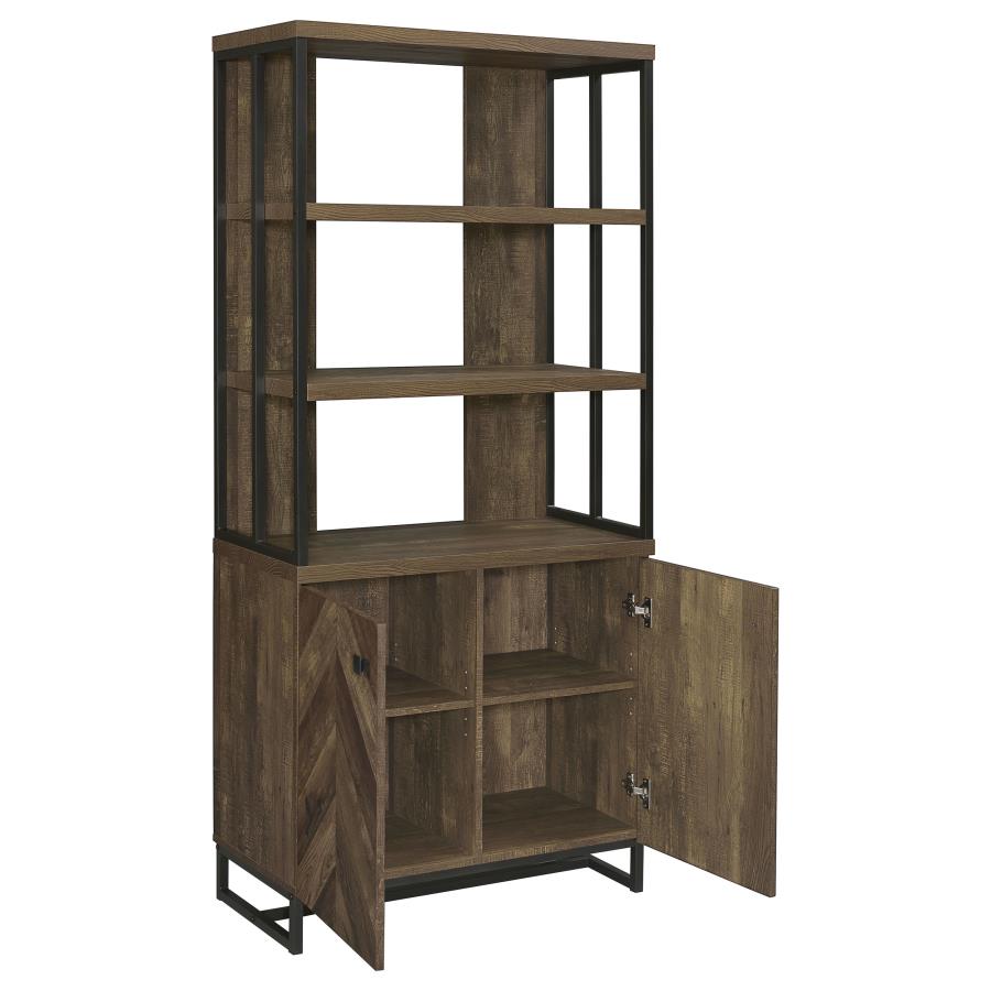 Millbrook 71-inch 2-door Storage Bookshelf Rustic Oak view 3
