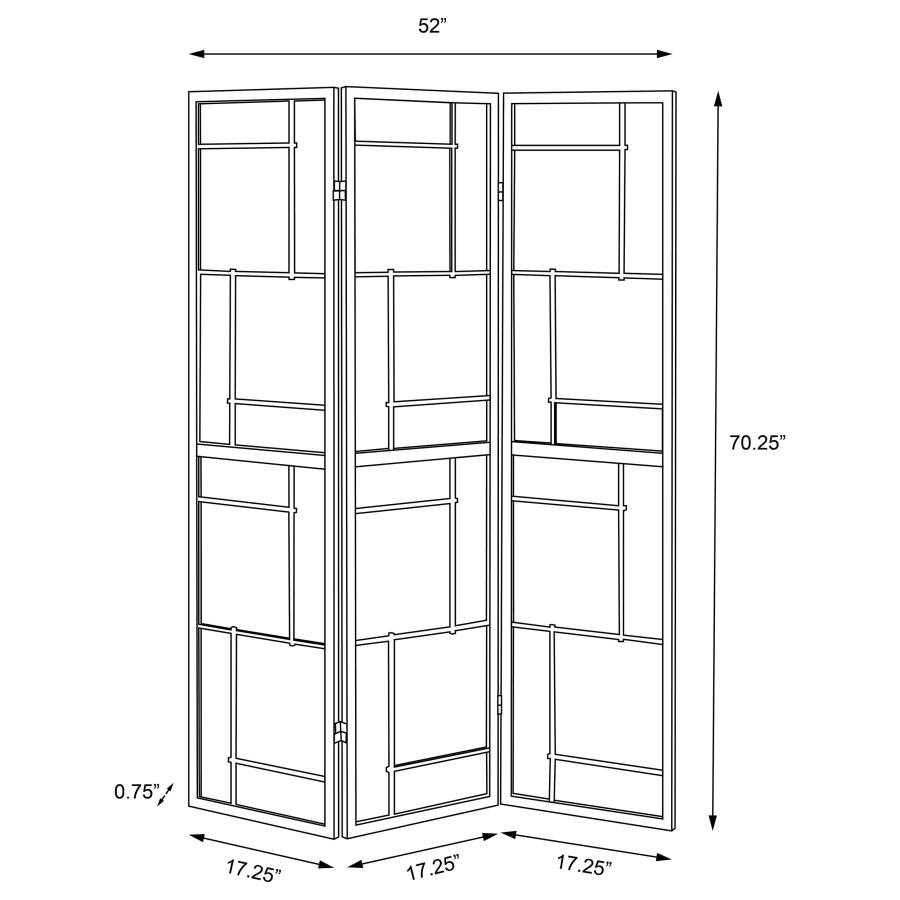 Damis 3-Panel Room Divider Folding Shoji Screen Black view 7