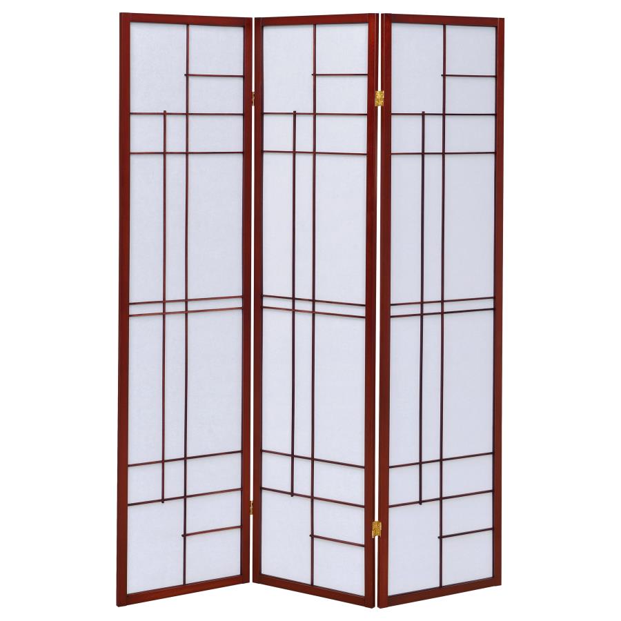 Katerina 3-Panel Room Divider Folding Shoji Screen Cherry view 4