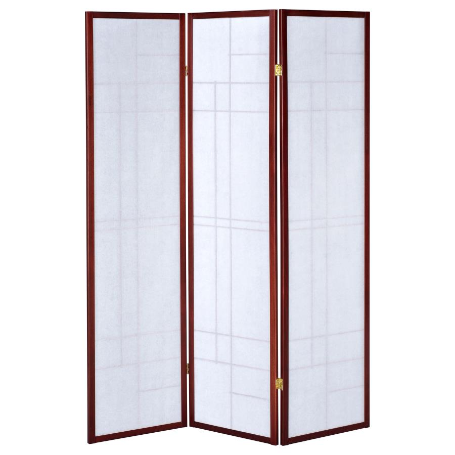 Katerina 3-Panel Room Divider Folding Shoji Screen Cherry view 5