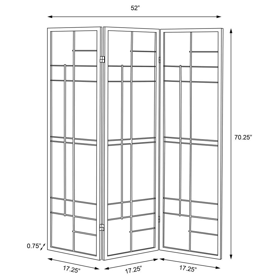 Katerina 3-Panel Room Divider Folding Shoji Screen Cherry view 7