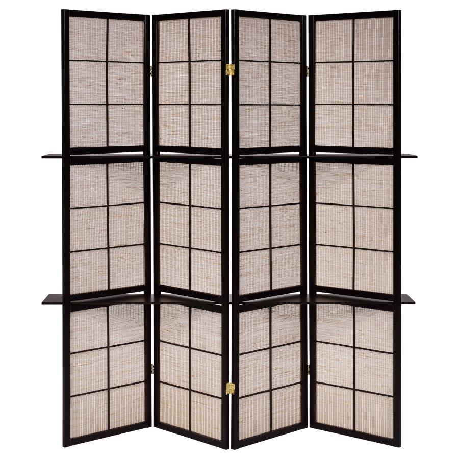Iggy 4-Panel Room Divider Folding Shoji Screen Cappuccino view 4