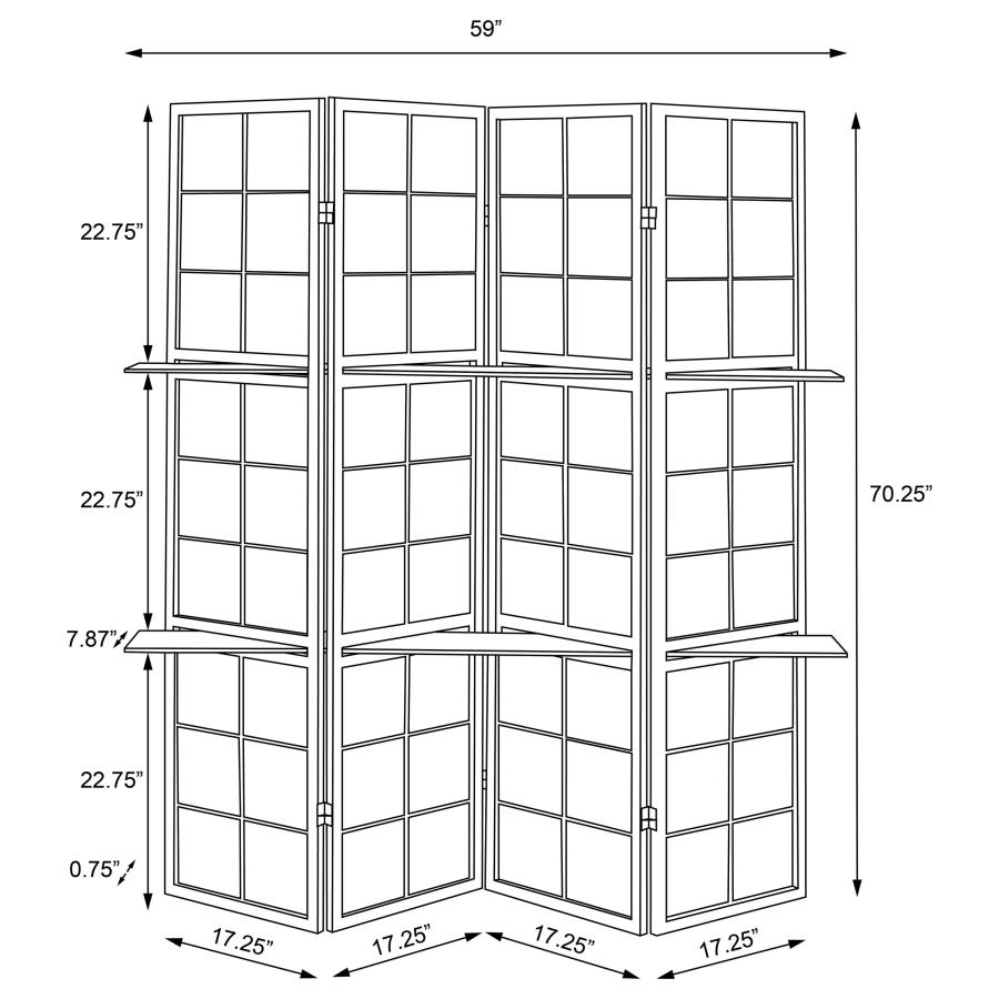 Iggy 4-Panel Room Divider Folding Shoji Screen Cappuccino view 7