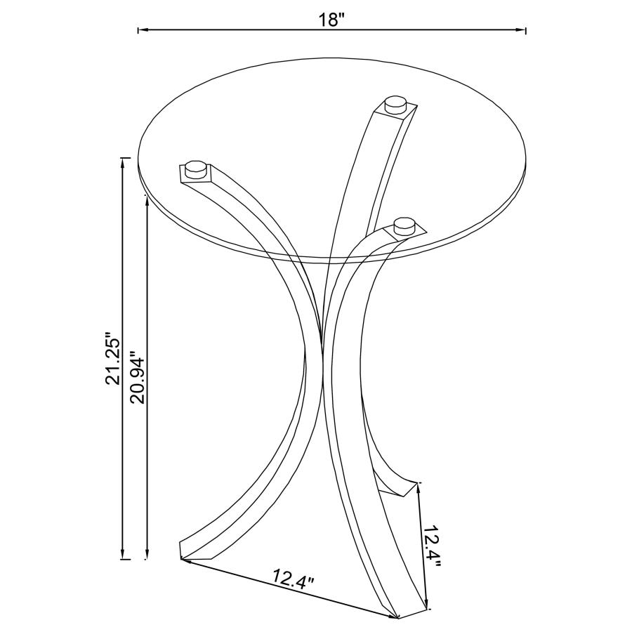Laning Round Glass Top Acrylic Side Table Clear view 4