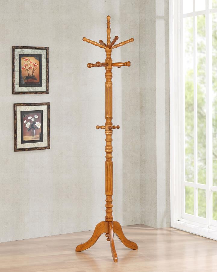 Achelle 11 Hook Freestanding Coat Rack Hanger Golden Brown view 2