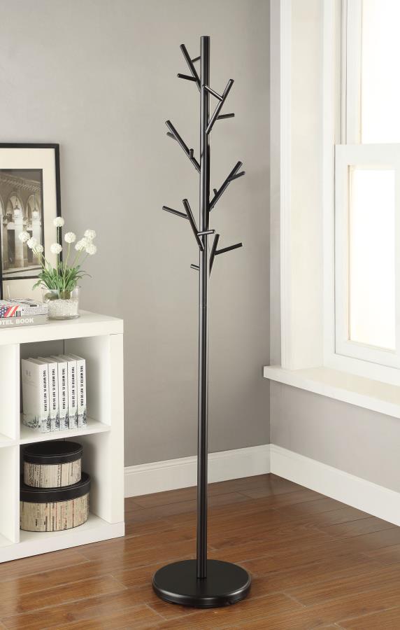 Clover 18 Hook Freestanding Metal Coat Rack Hat Hanger Black view 2