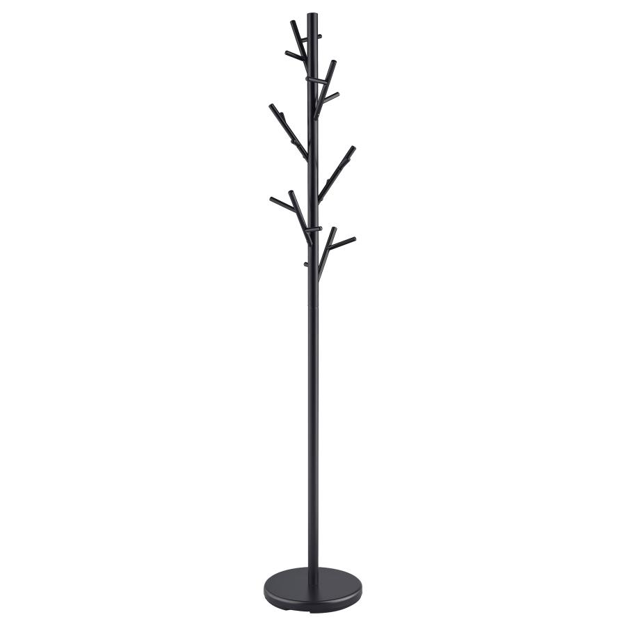 Clover 18 Hook Freestanding Metal Coat Rack Hat Hanger Black view 3