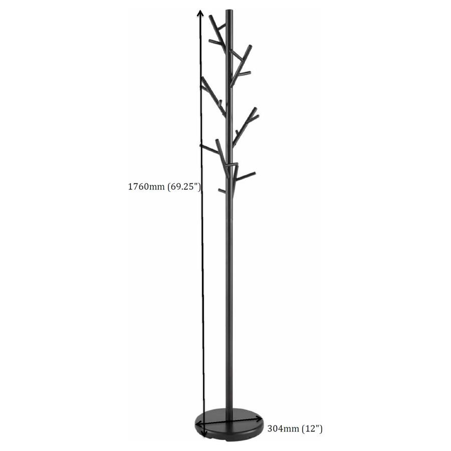 Clover 18 Hook Freestanding Metal Coat Rack Hat Hanger Black view 5