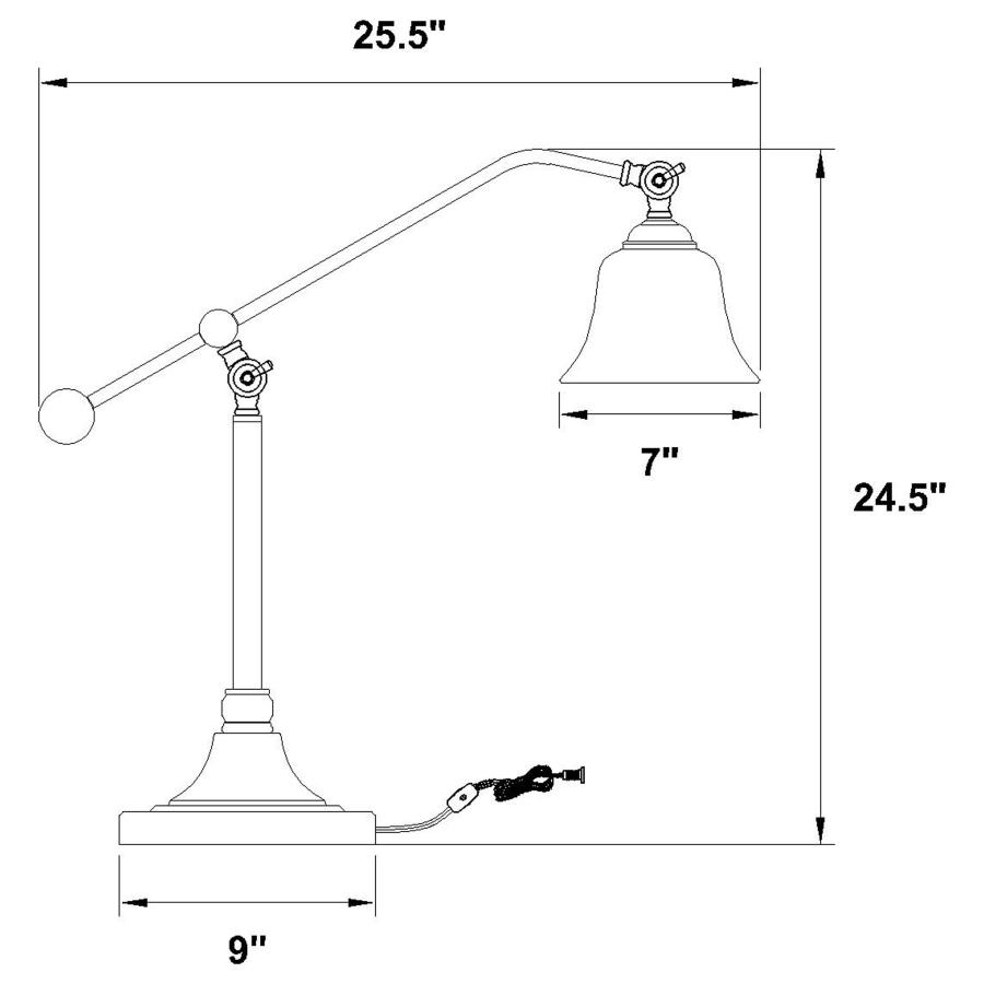 Eduardo 25-inch Bell Down Bridge Table Lamp Dark Bronze view 2