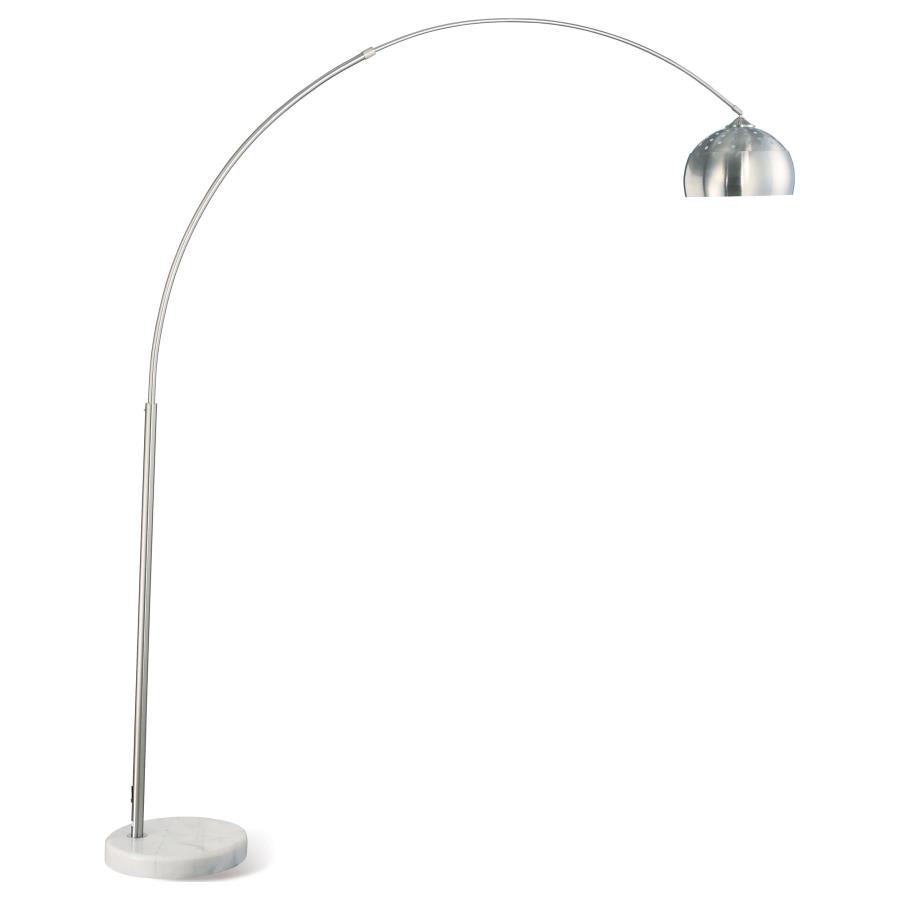Krester 85-inch Dome Shade Metal Arc Floor Lamp Chrome — Living Room Furniture