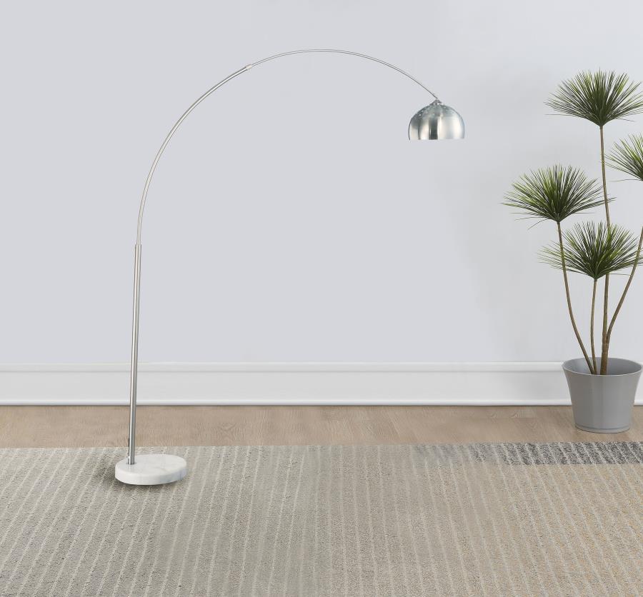 Krester 85-inch Dome Shade Metal Arc Floor Lamp Chrome view 2