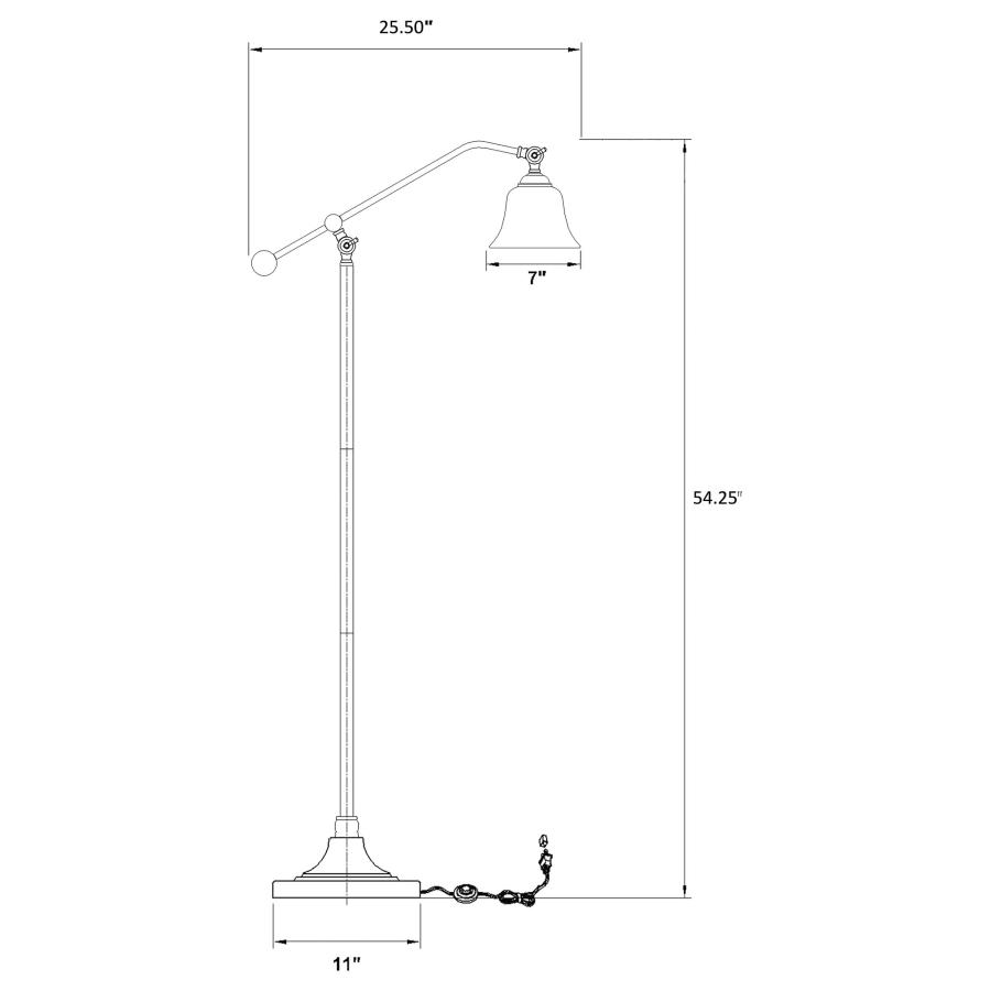 Eduardo 54-inch Bell Down Bridge Floor Lamp Dark Bronze view 2