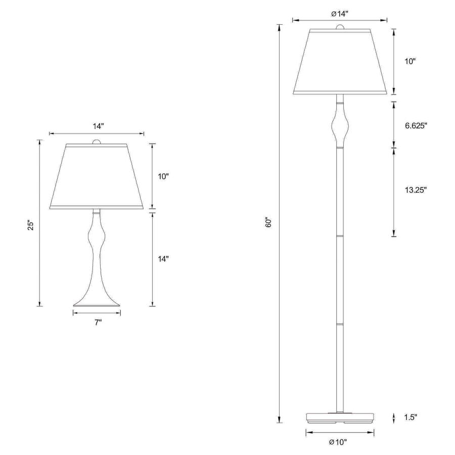 Griffin 3-piece Floor and Table Lamp Set Brushed Nickel view 3
