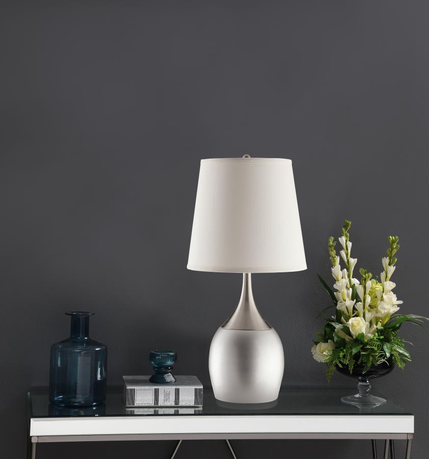 Tenya 24-inch Empire Shade Urn Table Lamp Silver (Set of 2) view 2