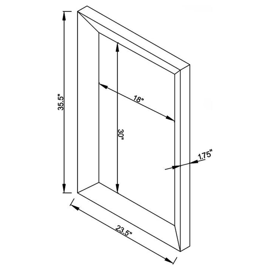 Pinciotti 36 x 24 Inch Beveled Frame Wall Mirror Silver view 3