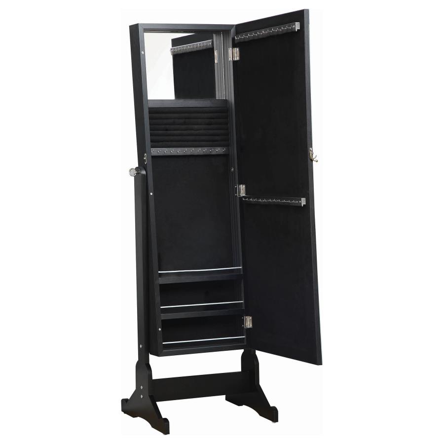 Cortez Cheval Mirror with Jewelry Storage Black view 5