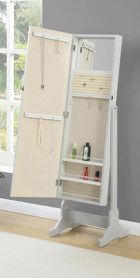 Yvonne Cheval Mirror with Jewelry Storage Dove Grey view 3