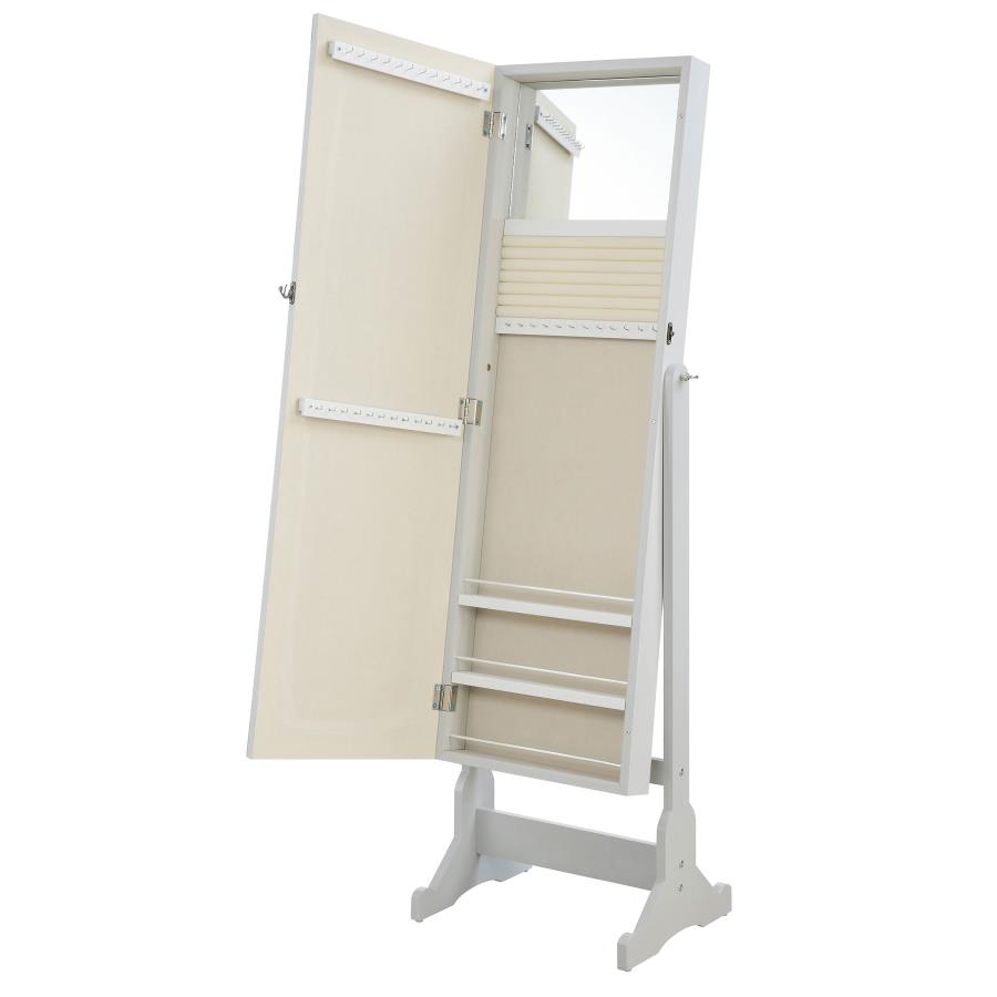 Yvonne Cheval Mirror with Jewelry Storage Dove Grey view 4
