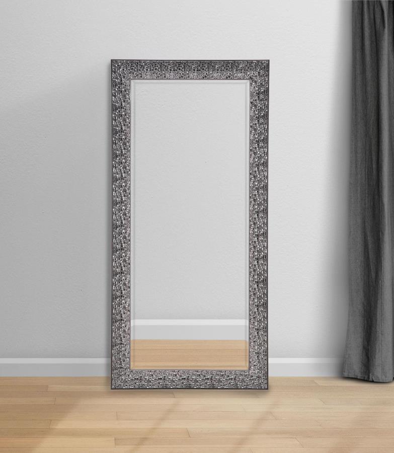 Rollins 32 x 66 Inch Rectangular Floor Mirror Black view 2