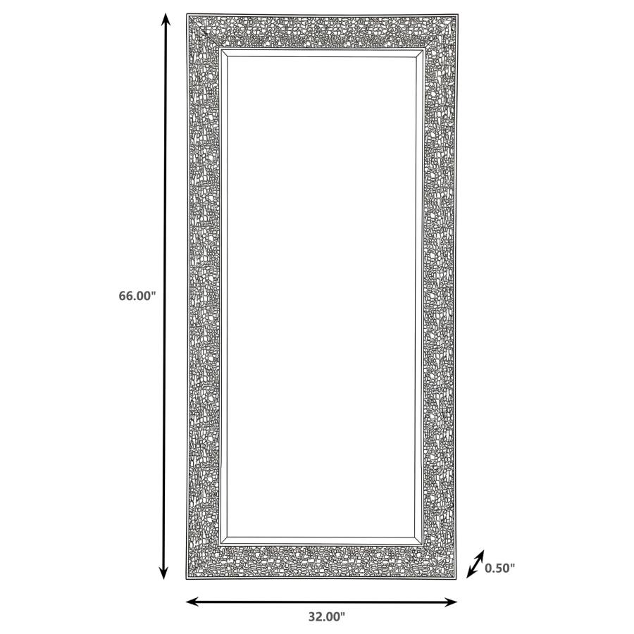 Rollins 32 x 66 Inch Rectangular Floor Mirror Black view 3