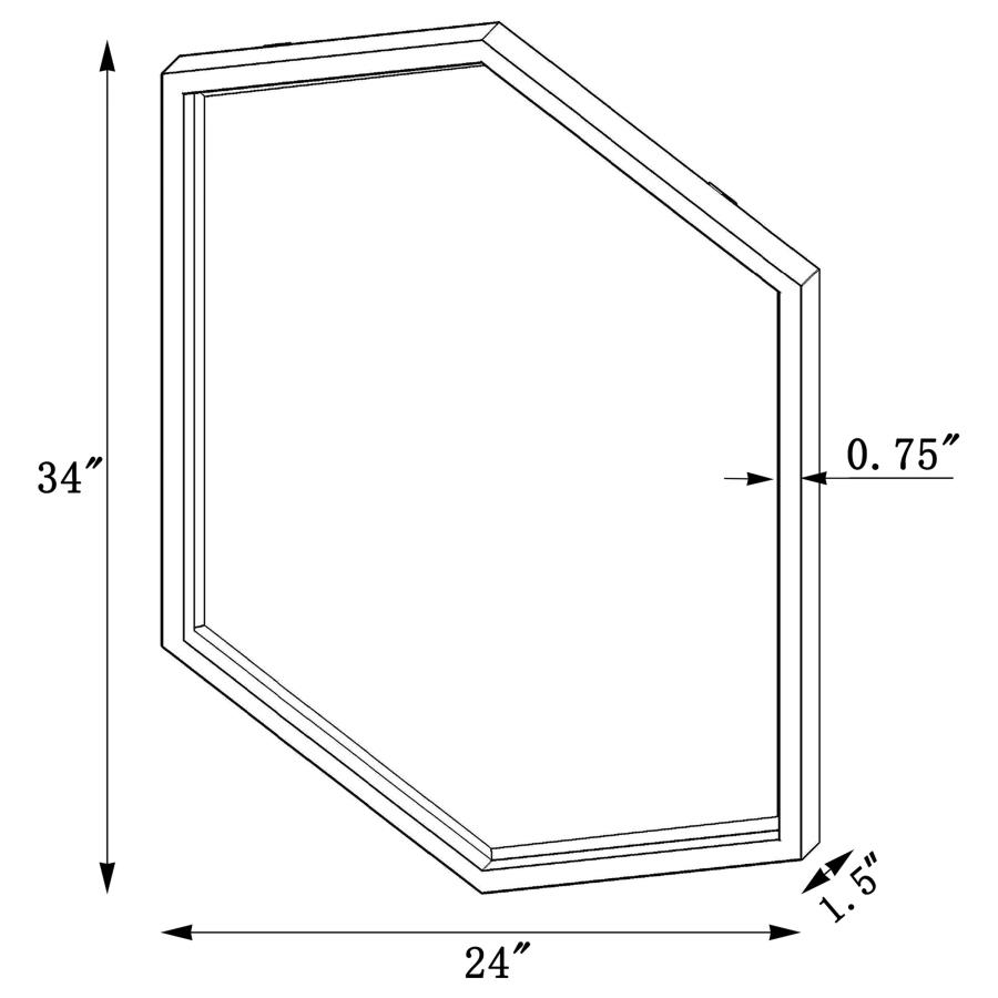 Bledel 24 x 34 Inch Hexagonal Wall Mirror Gold view 3