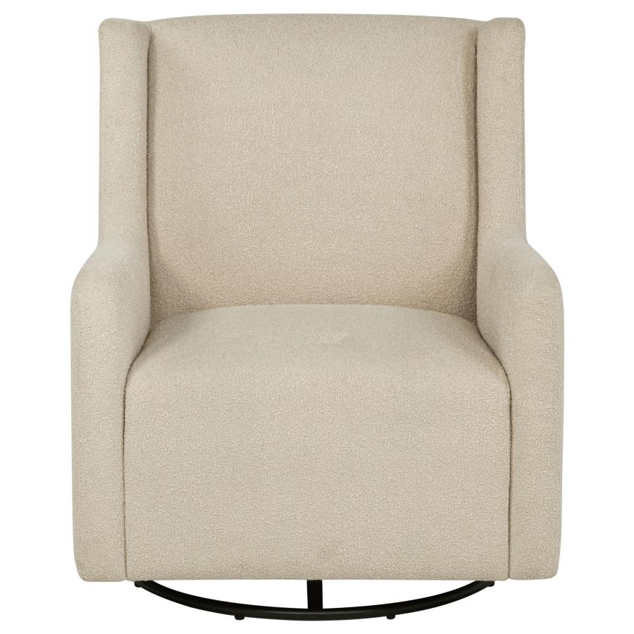 Serra Boucle Upholstered Swivel Glider Sandy Beige view 3