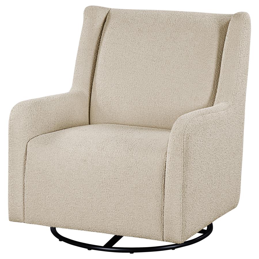 Serra Boucle Upholstered Swivel Glider Sandy Beige view 4