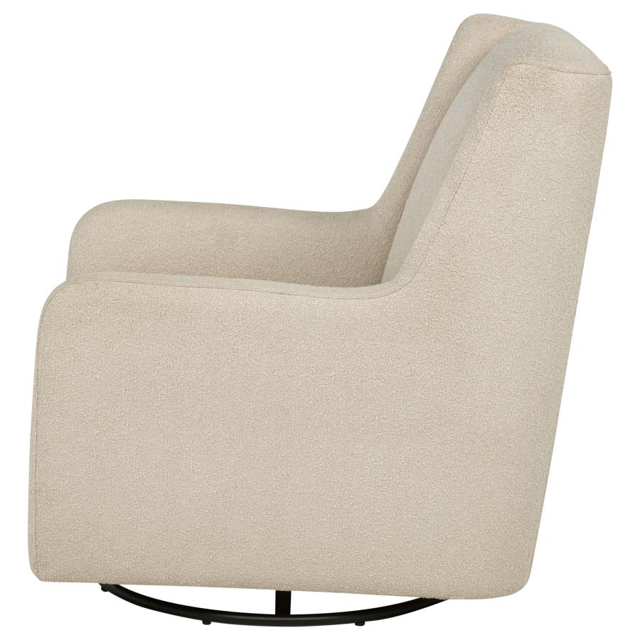 Serra Boucle Upholstered Swivel Glider Sandy Beige view 5