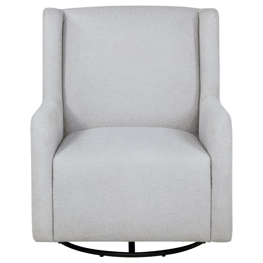 Serra Boucle Upholstered Swivel Glider Dove Grey view 3