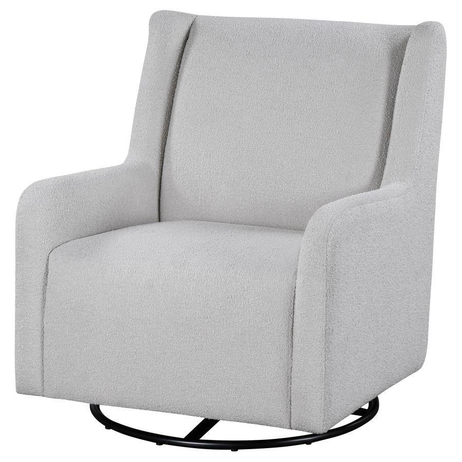 Serra Boucle Upholstered Swivel Glider Dove Grey view 4