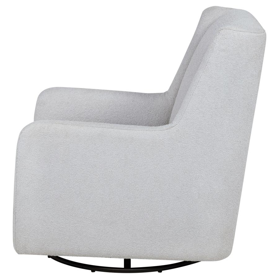 Serra Boucle Upholstered Swivel Glider Dove Grey view 5