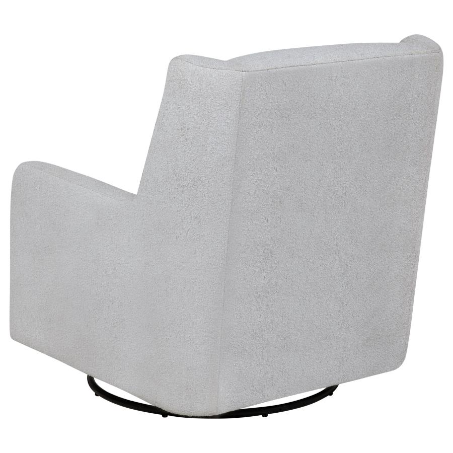 Serra Boucle Upholstered Swivel Glider Dove Grey view 6