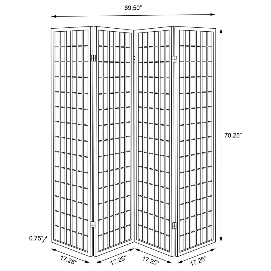 Roberto 4-Panel Room Divider Folding Shoji Screen White view 6