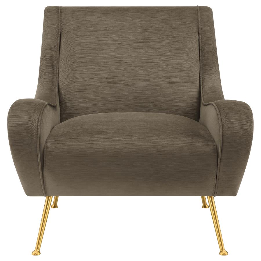 Ricci Upholstered Saddle Arm Accent Chair Truffle view 3