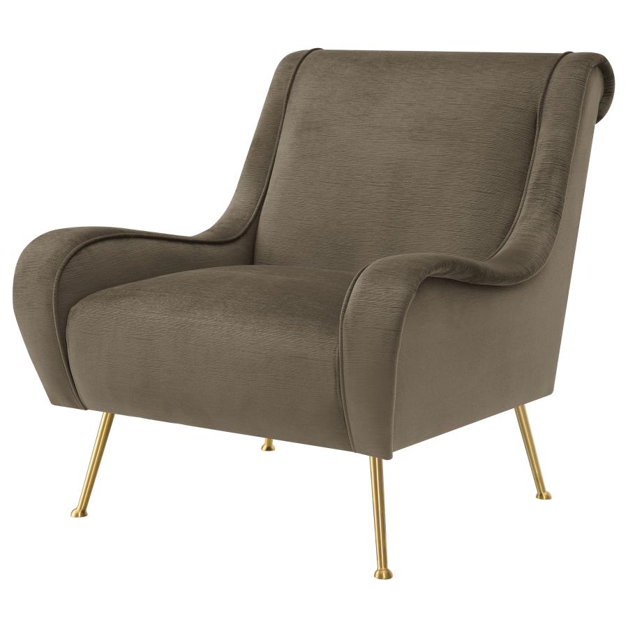 Ricci Upholstered Saddle Arm Accent Chair Truffle view 4