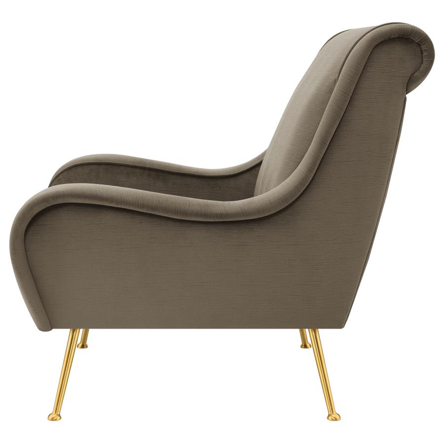 Ricci Upholstered Saddle Arm Accent Chair Truffle view 5