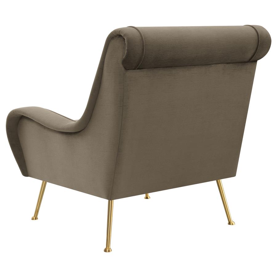 Ricci Upholstered Saddle Arm Accent Chair Truffle view 6