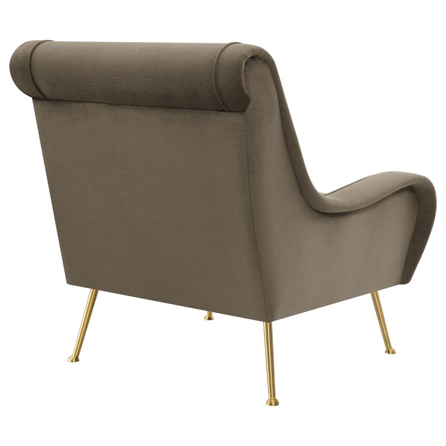 Ricci Upholstered Saddle Arm Accent Chair Truffle view 7