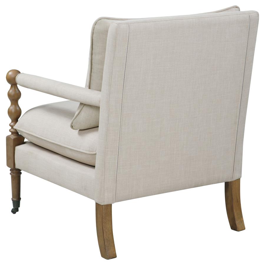 Dempsy Upholstered Accent Chair with Casters Beige view 5