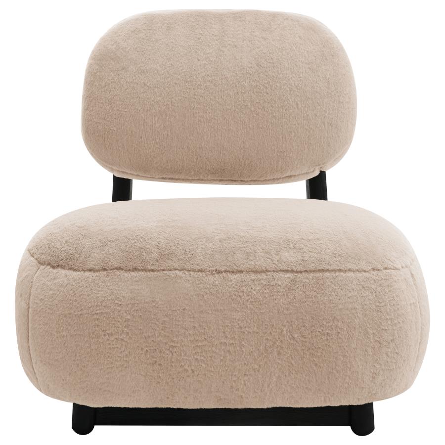 Duffie Upholstered Armless Accent Chair Camel view 3