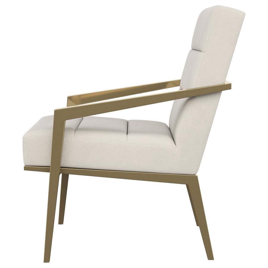 Kirra Upholstered Metal Arm Accent Chair Cream view 5