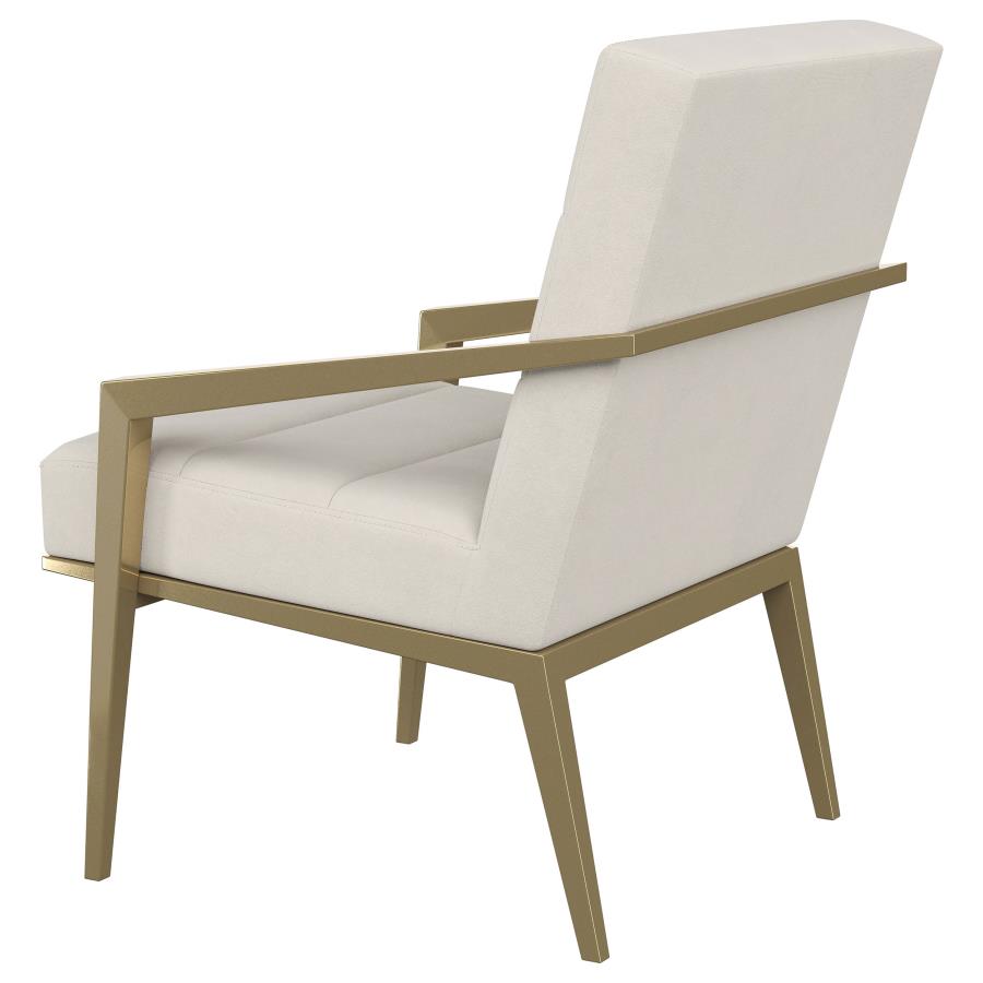 Kirra Upholstered Metal Arm Accent Chair Cream view 6