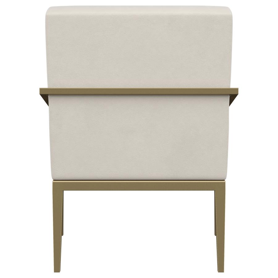 Kirra Upholstered Metal Arm Accent Chair Cream view 7