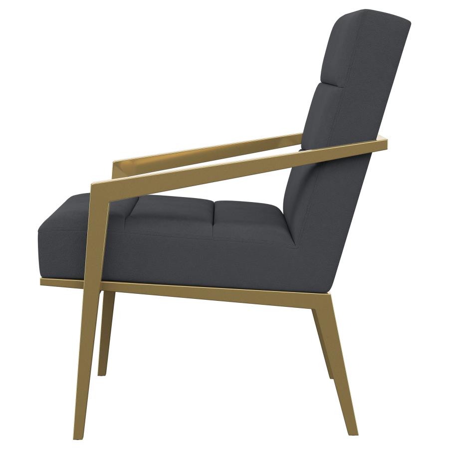 Kirra Upholstered Metal Arm Accent Chair Dark Grey view 5