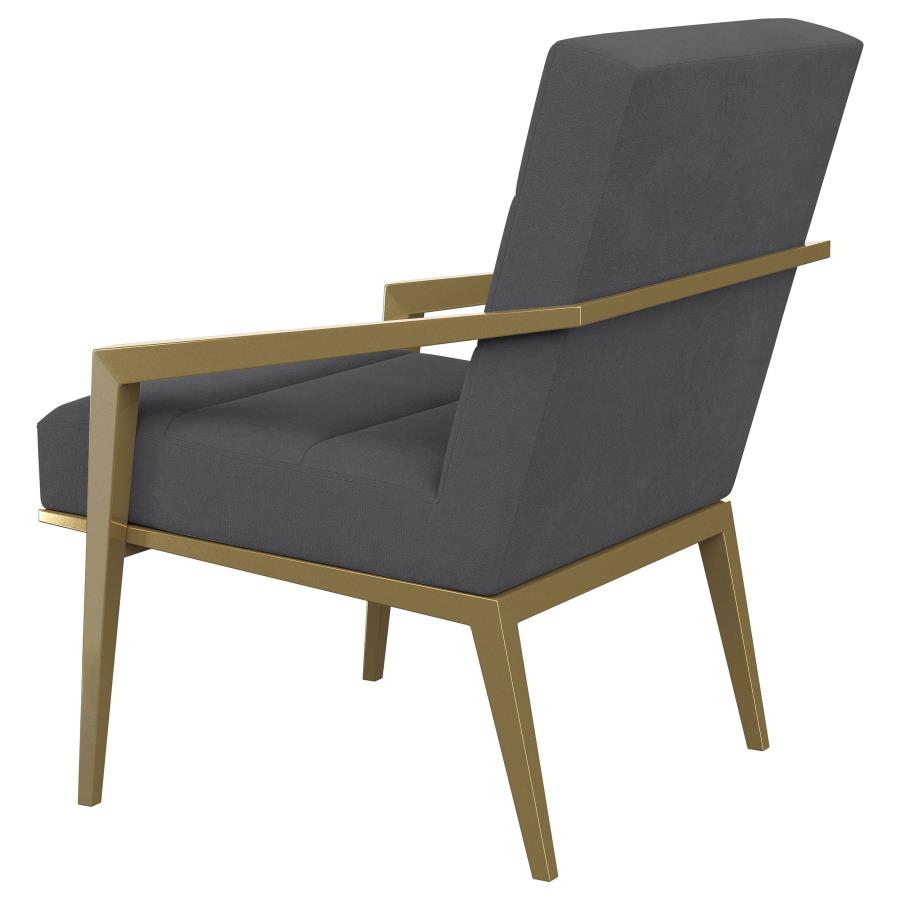 Kirra Upholstered Metal Arm Accent Chair Dark Grey view 6