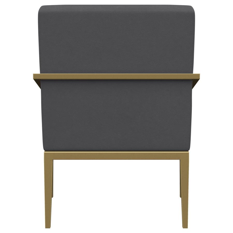 Kirra Upholstered Metal Arm Accent Chair Dark Grey view 7