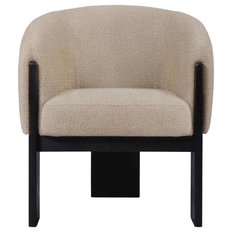 Valdez Boucle Upholstered Barrel Back Accent Chair Beige view 3