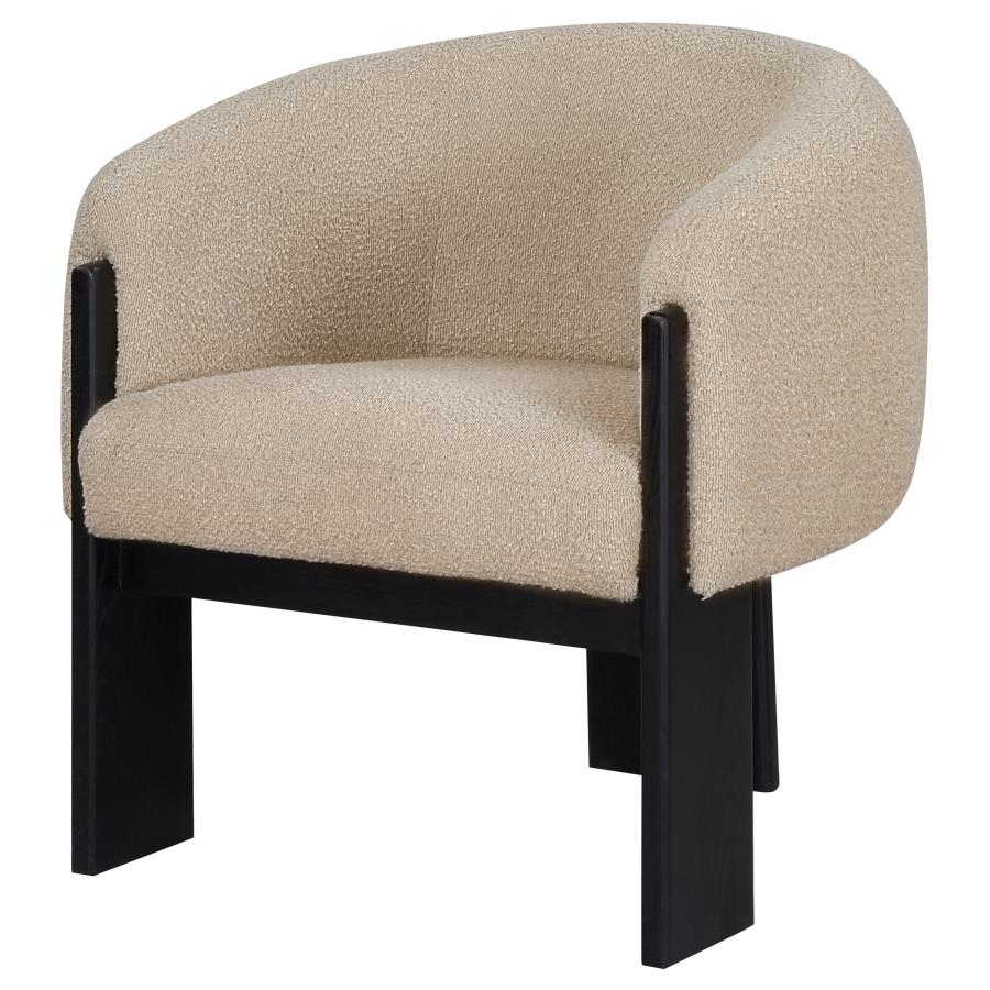 Valdez Boucle Upholstered Barrel Back Accent Chair Beige view 4