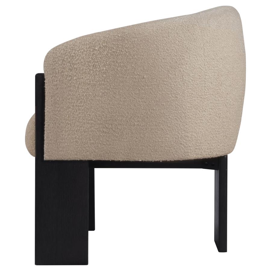 Valdez Boucle Upholstered Barrel Back Accent Chair Beige view 5
