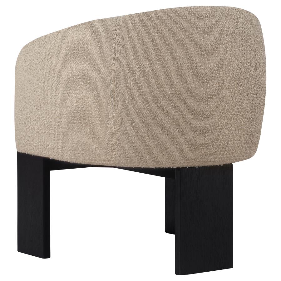 Valdez Boucle Upholstered Barrel Back Accent Chair Beige view 6